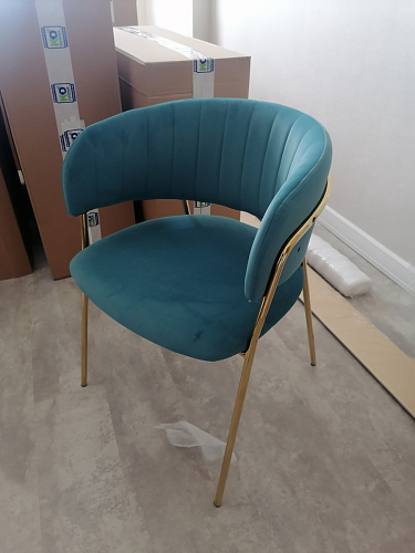 Стул на металлокаркасе Kamelia светло-фиолетовый / золотой фото покупателя 10