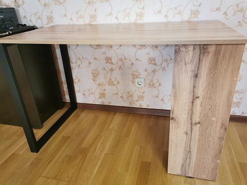 Письменный стол Битти Лофт 116х60х75 дуб делано светлый / белый матовый фото покупателя 30