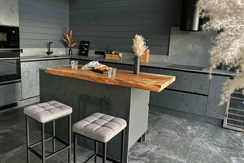 Барный стул Лофт микровелюр катания изумруд / черный матовый фото покупателя 29