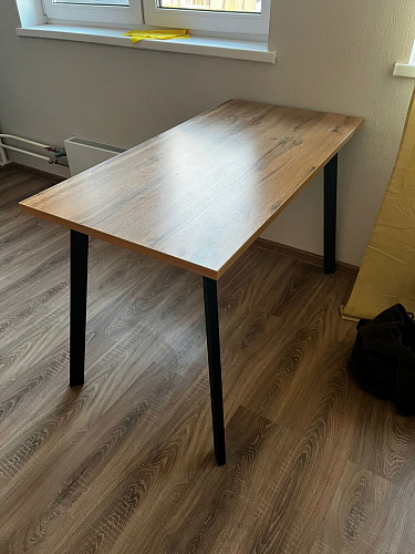 Стол Тринити Лофт 120 32 мм дуб галифакс табако / черный матовый фото покупателя 116