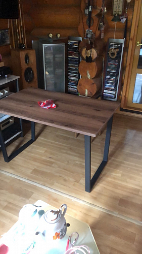 Деревянный стол Лота Лофт 120х75 белый матовый / дуб крафт золотой фото покупателя 360