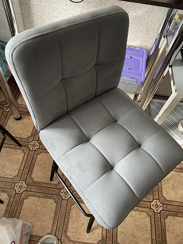 Полубарный стул Medeo/Медео серый велюр фото покупателя 3