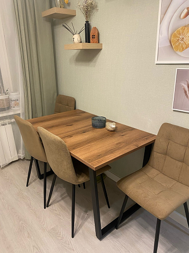 Деревянный стол Лота Лофт 140х80 дуб крафт табачный / черный матовый фото покупателя 411