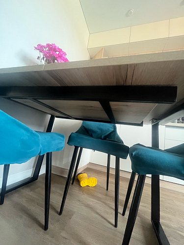 Стол раскладной Лота Лофт 120 25 мм юта / черный матовый фото покупателя 17