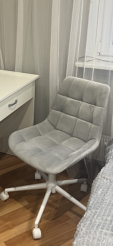 Компьютерное кресло Честер темно-серый велюр velutto 32 / белый фото покупателя 2