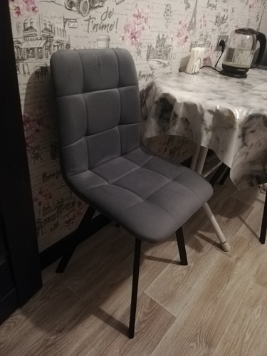 Стул на металлокаркасе Чилли К темно-серый (velutto 32) / черный фото покупателя 365