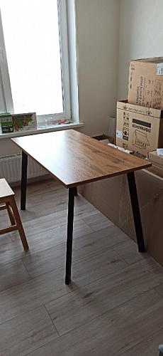 Стол Тринити Лофт 120 32 мм дуб галифакс табако / черный матовый фото покупателя 71