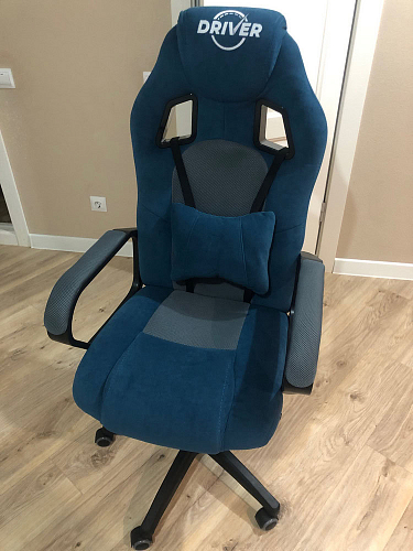 Компьютерное кресло Driver/Драйвер кожзам черный / ткань черный фото покупателя 118