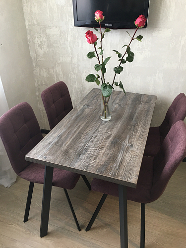 Стол Секстант сосна пасадена / графит фото покупателя 2