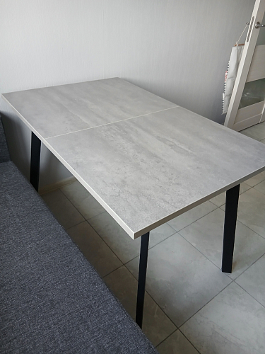 Стол Тринити Лофт 120 32 мм дуб галифакс табако / черный матовый фото покупателя 404