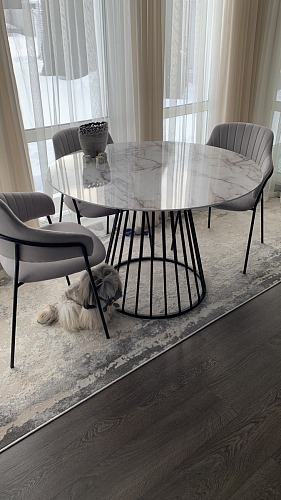 Стул на металлокаркасе Инклес дымчатый / черный глянец фото покупателя 4