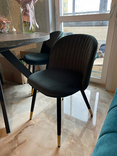 Стул на металлокаркасе Gabi dark beige / black / silver фото покупателя 975