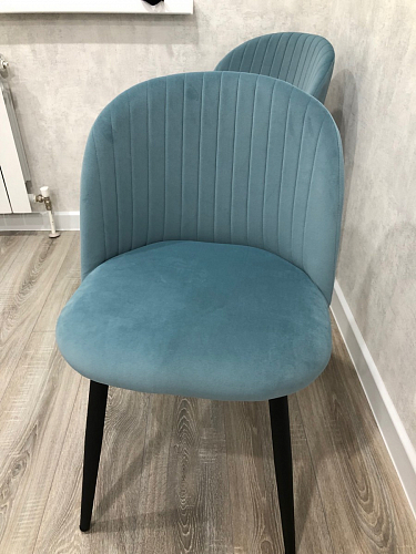 Стул на металлокаркасе Gabi 1 light blue / black / gold фото покупателя 474