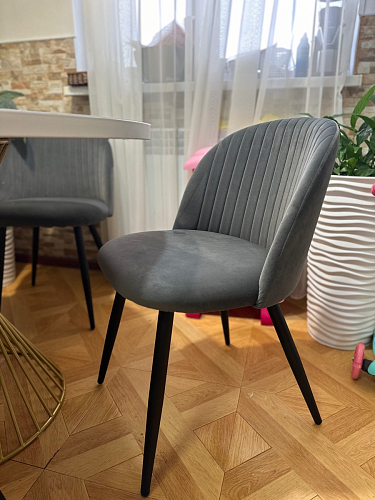 Стул на металлокаркасе Gabi 1 light blue / black / gold фото покупателя 348