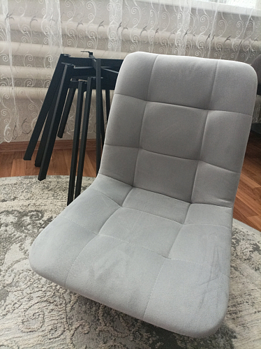 Стул на металлокаркасе Чилли К темно-серый (velutto 32) / черный фото покупателя 14