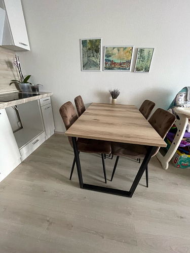 Деревянный стол Лота Лофт 140х80 черный матовый / бетон светлый фото покупателя 871