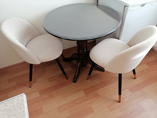 Стул на металлокаркасе Gabi 1 light purple / black / gold фото покупателя 106