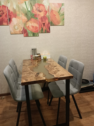 Стул на металлокаркасе Чилли К светло-серый велюр / черный каркас фото покупателя 1184