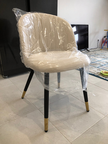 Стул на металлокаркасе Gabi dark beige / black / silver фото покупателя 372