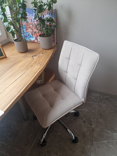 Компьютерное кресло One/Ван флок бежевый 7 фото покупателя 7