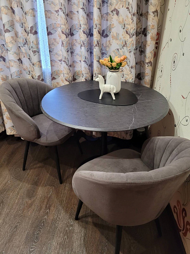 Стол Тулип 90х73 дуб вотан / белый  - Уцененный экземпляр фото покупателя 8