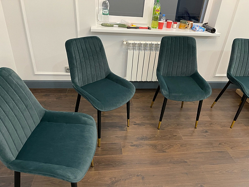 Стул на металлокаркасе Seda 01 blue / gold / black фото покупателя 39