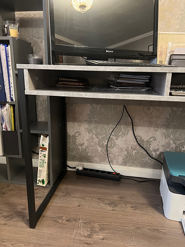 Письменный стол Леон Лофт дуб делано светлый / белый матовый фото покупателя 135