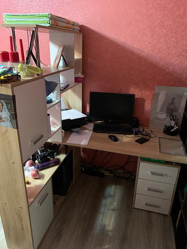 Стол компьютерный КС15 белый правый фото покупателя 12