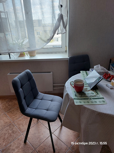 Стул на металлокаркасе Чилли К светло-серый велюр / черный каркас фото покупателя 76