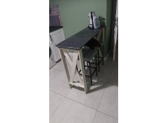 Барный стул Лофт кожзам темно-серый / черный матовый фото покупателя 218