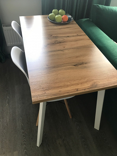 Стол Тринити Лофт 140 25 мм дуб делано темный / белый фото покупателя 107