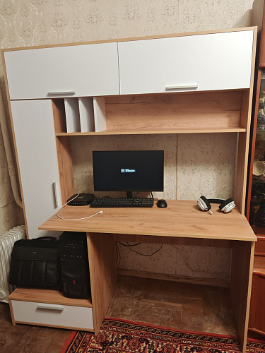 Письменный стол Лайт 03.243 дуб золотой (craft) / белый премиум фото покупателя 220