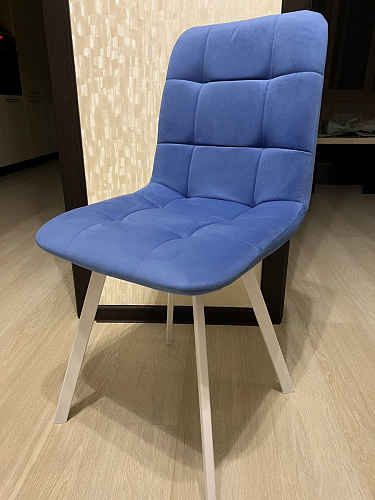 Стул на металлокаркасе Чилли К светло-серый велюр / черный каркас фото покупателя 26