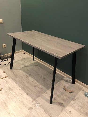 Стол Тринити Лофт 120 32 мм бетон / черный матовый фото покупателя 23