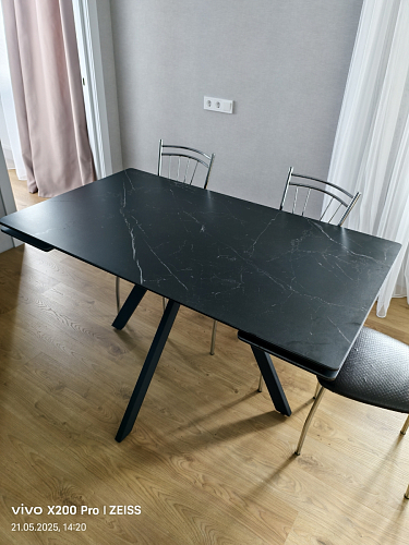 Керамический стол Вилли 140(200)х80х75 черный мрамор shakespeare black / черный фото покупателя 15