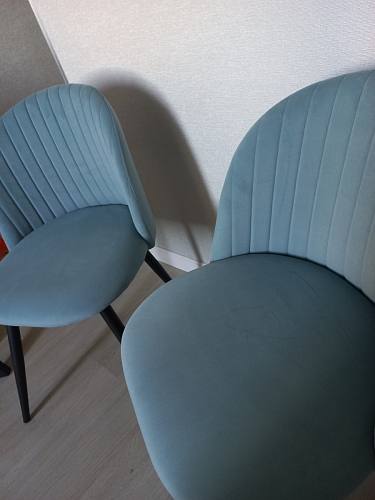 Стул на металлокаркасе Gabi 1 light blue / black / gold фото покупателя 402