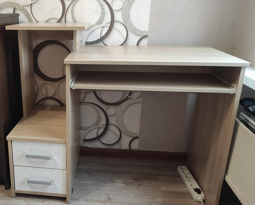 Стол компьютерный Джаз-24 правый белый фото покупателя 100