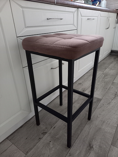 Барный стул Лофт микровелюр катания блэк / черный матовый фото покупателя 22