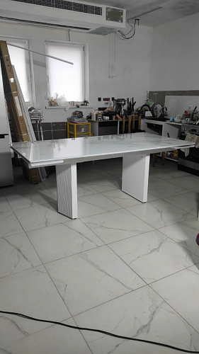 Керамический стол Монерон 180(240)x90 calacatta gold / дуб монтана фото покупателя 10