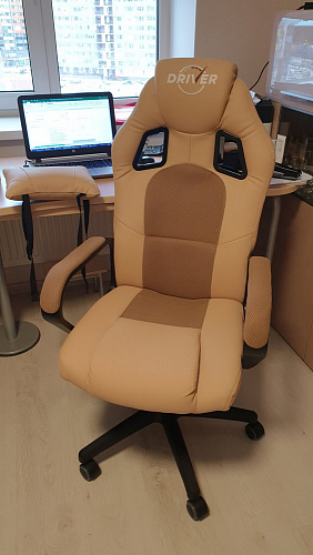 Компьютерное кресло Driver/Драйвер кожзам черный / ткань черный фото покупателя 55