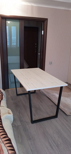 Деревянный стол Лота Лофт 120х75 белый матовый / дуб крафт золотой фото покупателя 1026