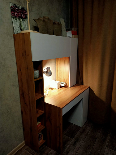 Письменный стол Комфорт 12.71 дуб золотой craft / белая аляска фото покупателя 165