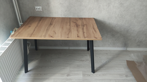 Стол раскладной Колон Лофт 120 32 мм дуб галифакс табако / черный матовый фото покупателя 49