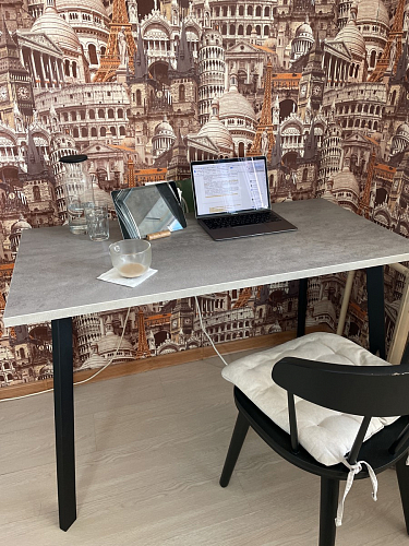 Стол Тринити Лофт 120 32 мм бетон / черный матовый фото покупателя 599