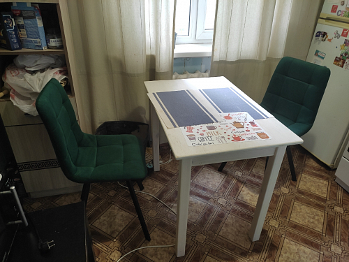 Стул на металлокаркасе Чилли черный / зеленый фото покупателя 896