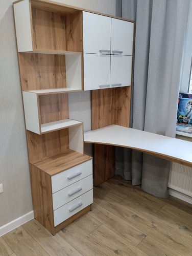 Компьютерный стол Ганор левый дуб вотан / белый  - Уцененный экземпляр фото покупателя 21