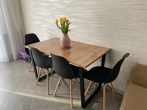 Стол Лота Лофт 120 32 мм бетон / черный матовый фото покупателя 99