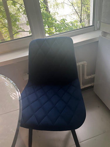 Стул на металлокаркасе Баодин К крутящийся фиолетовый teddy 944 / черный фото покупателя 17