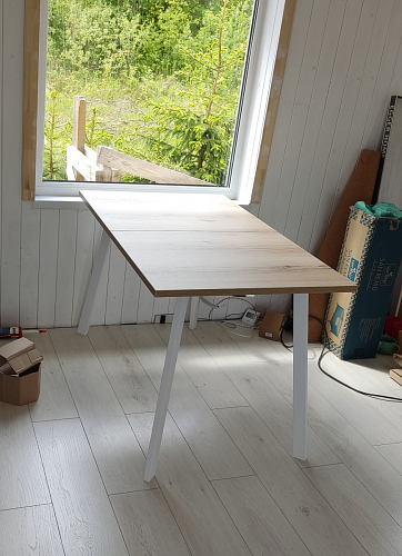 Стол раскладной Колон Лофт 120 32 мм дуб галифакс табако / черный матовый фото покупателя 175