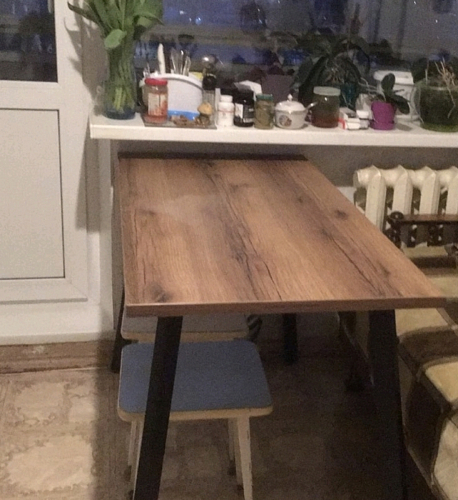 Стол Тринити Лофт 120 32 мм дуб галифакс табако / черный матовый фото покупателя 377